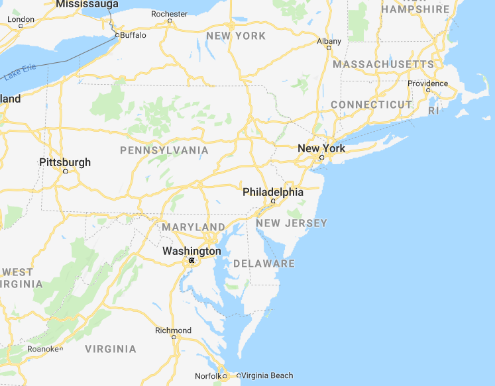 Nova Labels Service Area - Mid-Atlantic Region